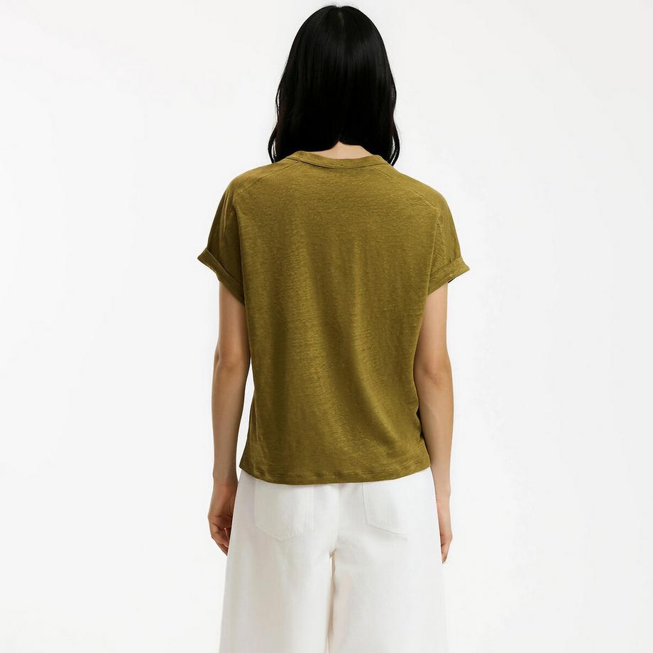La Redoute Collections T-shirt col rond en lin  