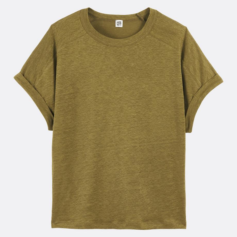 La Redoute Collections T-shirt col rond en lin  