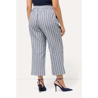 Ulla Popken Pantalon à enfiler Rayures Jambe Large Taille Élastique  