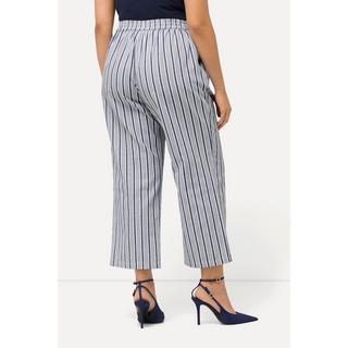 Ulla Popken  Pantalon à enfiler à rayures, taille élastique et jambe large 