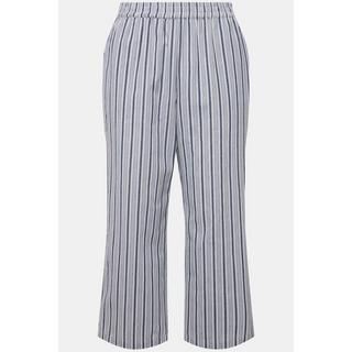 Ulla Popken Pantalon à enfiler Rayures Jambe Large Taille Élastique  