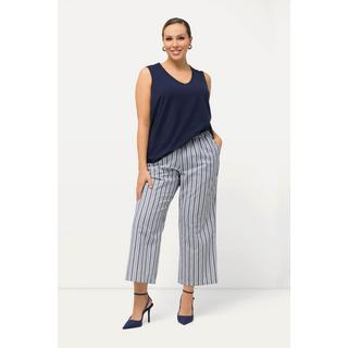 Ulla Popken Pantalon à enfiler Rayures Jambe Large Taille Élastique  