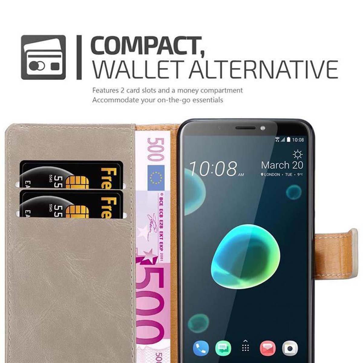 Cadorabo  Housse compatible avec HTC Desire 12 PLUS - Coque de protection avec fermeture magnétique, fonction de support et compartiment pour carte 