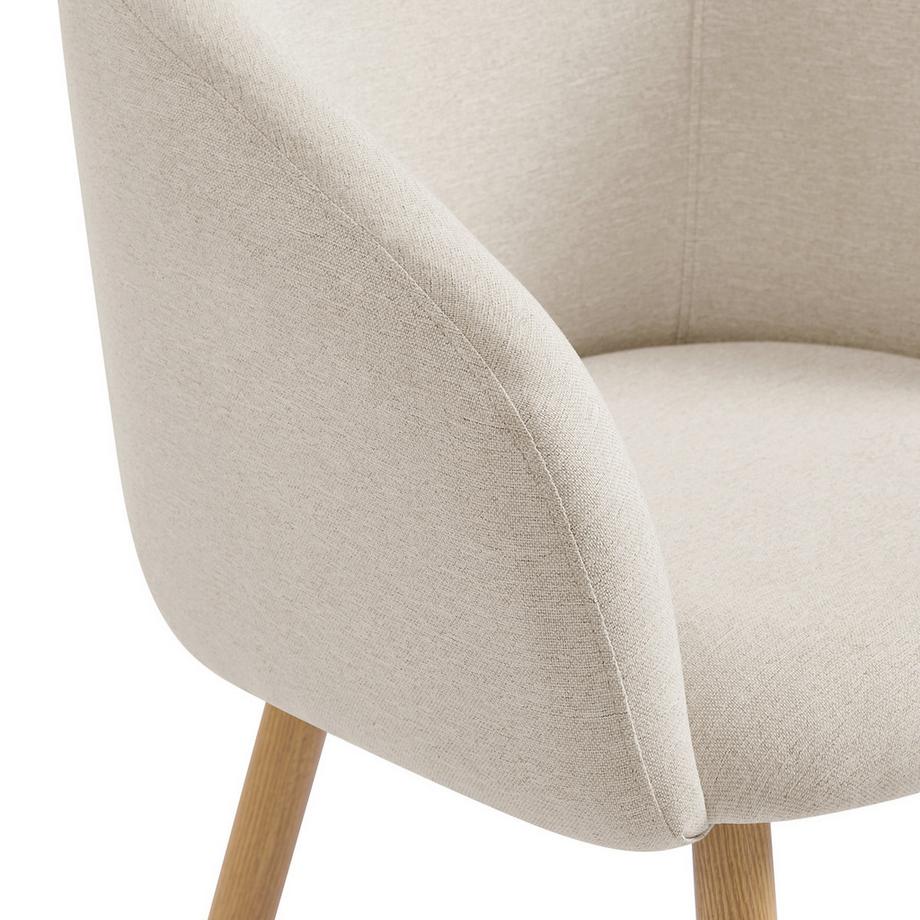 mutoni Chaise avec accoudoirs Momentum beige (lot de 2)  