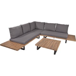 mutoni Salon de jardin Acapulco anthracite (4 pièces)  