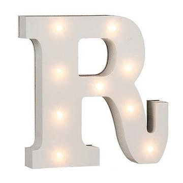 Beleuchteter LED Holzbuchstaben "R"