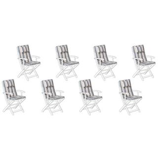 Beliani Lot de 8 coussins de jardin en Polyester Traditionnel MAUI  