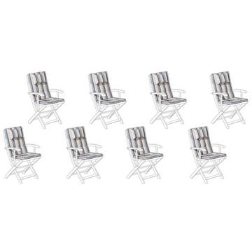Lot de 8 coussins de jardin en Polyester Traditionnel MAUI