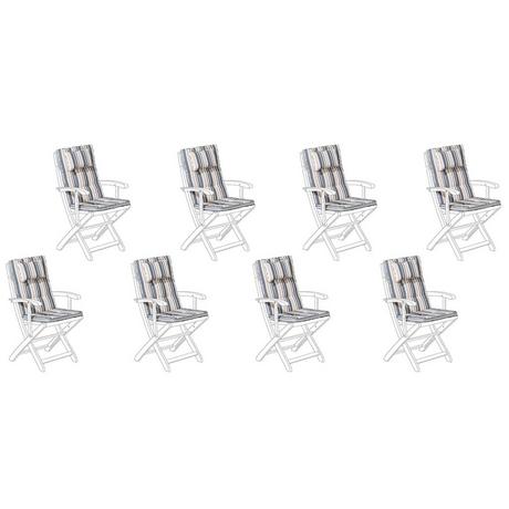 Beliani Lot de 8 coussins de jardin en Polyester Traditionnel MAUI  