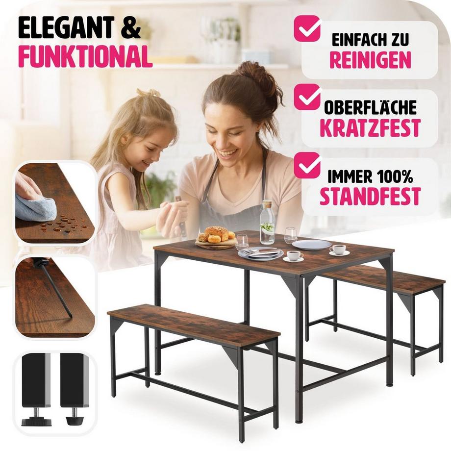 Tectake Set di mobili  Bolton 3 pezzi  