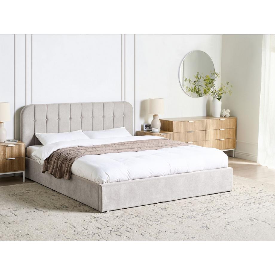 Beliani Letto contenitore en Tessuto Moderno CHALLANS  