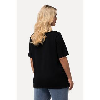 Ulla Popken  T-Shirt, Saumband, V-Ausschnitt, Halbarm 