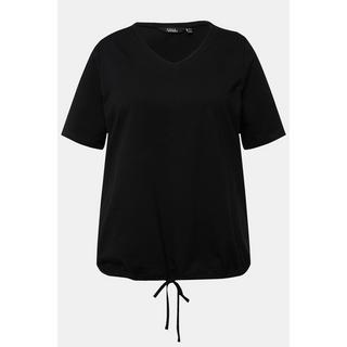 Ulla Popken  T-Shirt, Saumband, V-Ausschnitt, Halbarm 