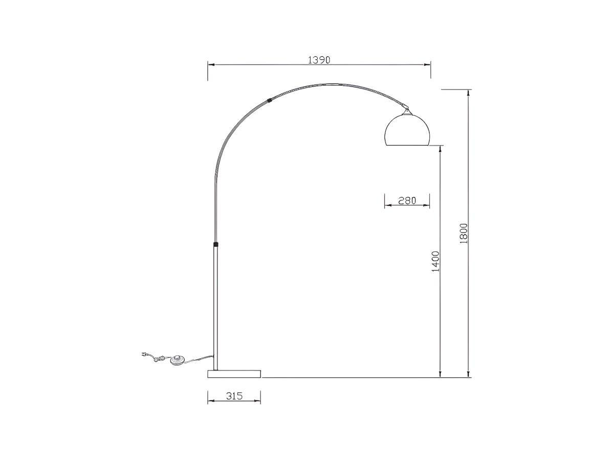 OZAIA Grande lampada da terra ad arco Metallo e marmo ato in stile art déco OMBRAGE  