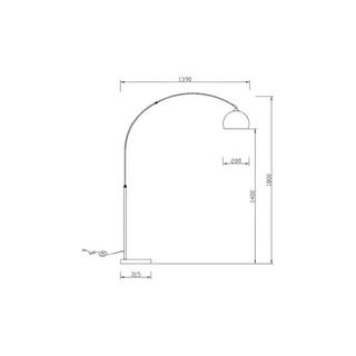 OZAIA Grande lampada da terra ad arco Metallo e marmo ato in stile art déco OMBRAGE  