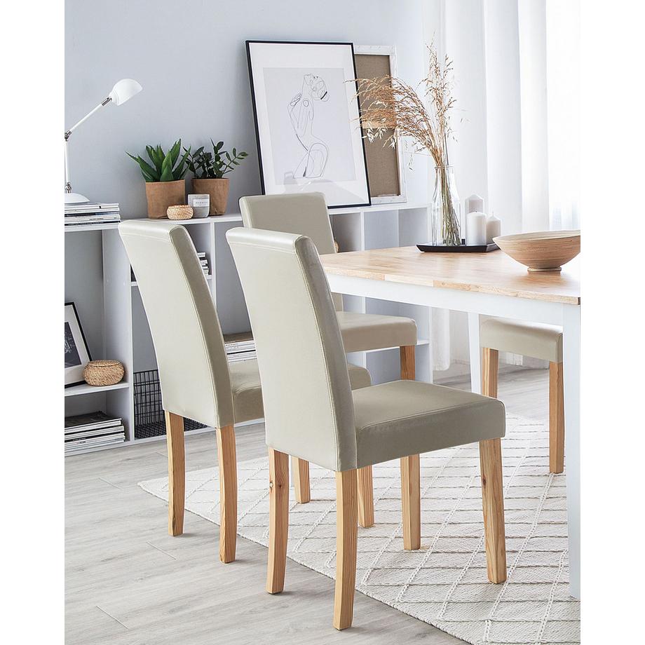 Beliani Esszimmerstuhl 2er Set aus Kunstleder Modern BROADWAY  