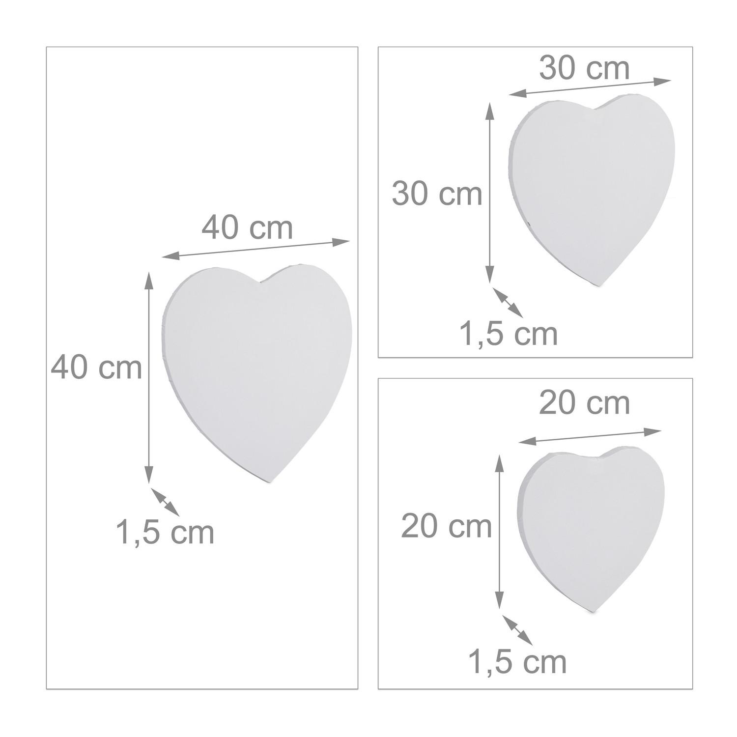 B2X Herz aus Leinwand, 6er-Set  