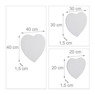 B2X Herz aus Leinwand, 6er-Set  