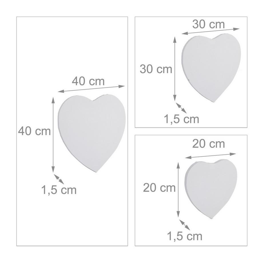 B2X Coeur en toile, lot de 6  