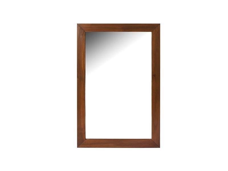 Vente-unique Miroir rectangulaire en teck foncé - 60 x 90 cm - AMLAPURA  