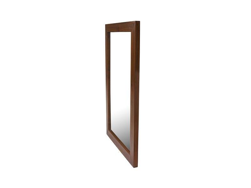 Vente-unique Miroir rectangulaire en teck foncé - 60 x 90 cm - AMLAPURA  