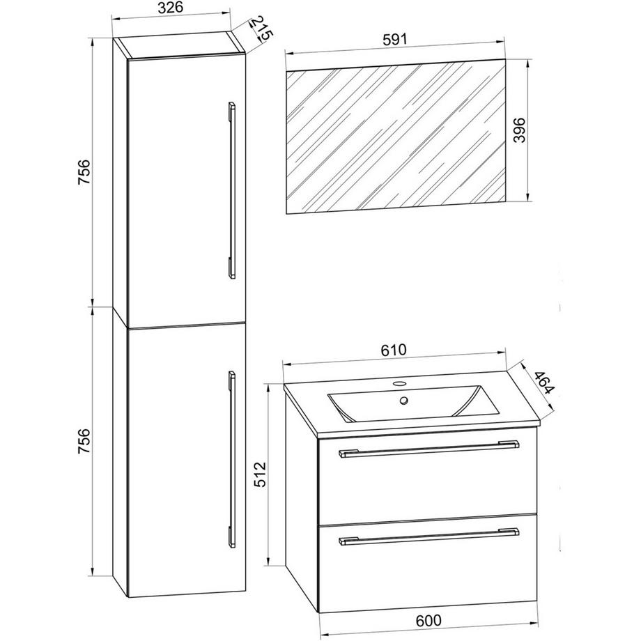 VCM 4-tlg.Badmöbel Set  