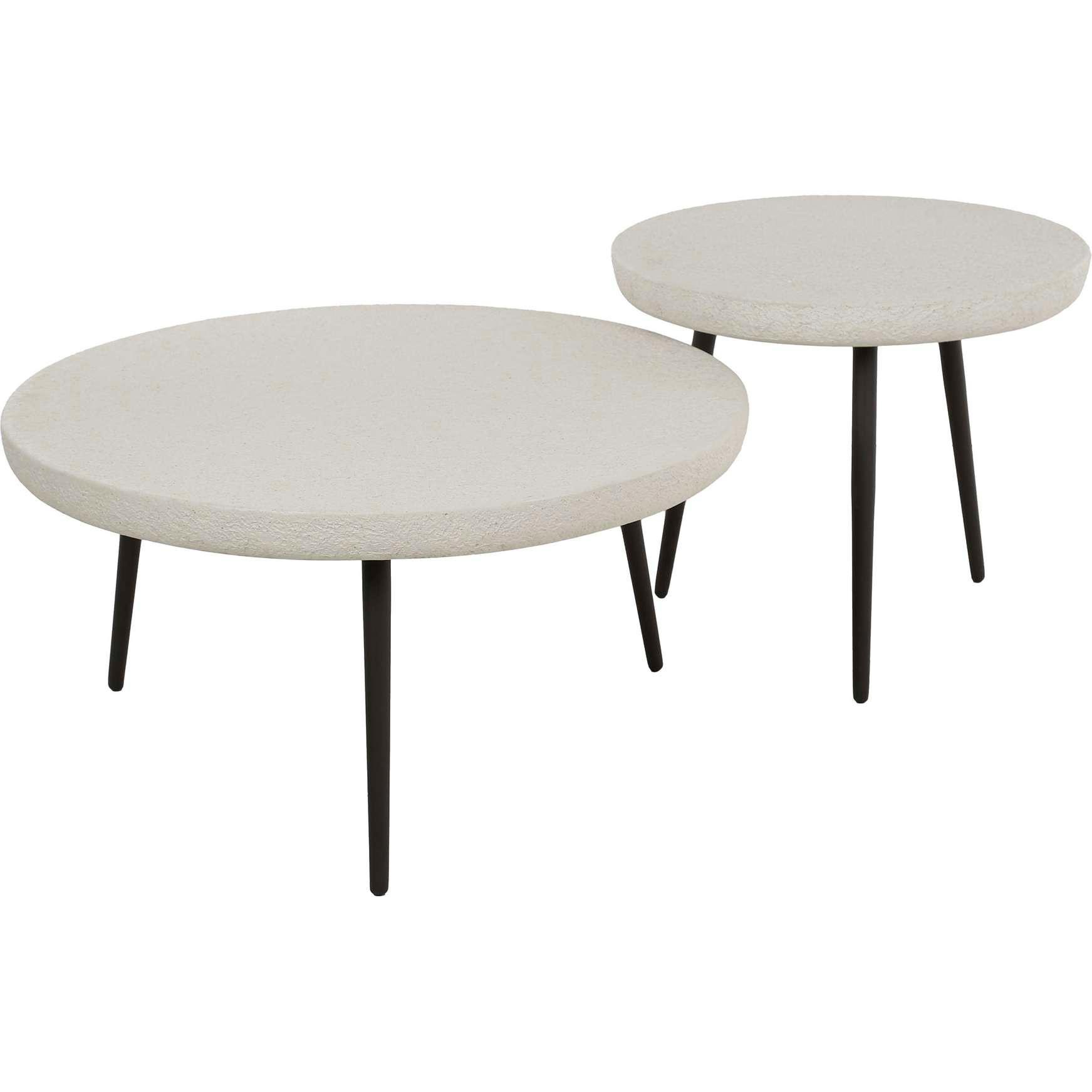 mutoni Couchtisch Stone Round (2er-Set)  