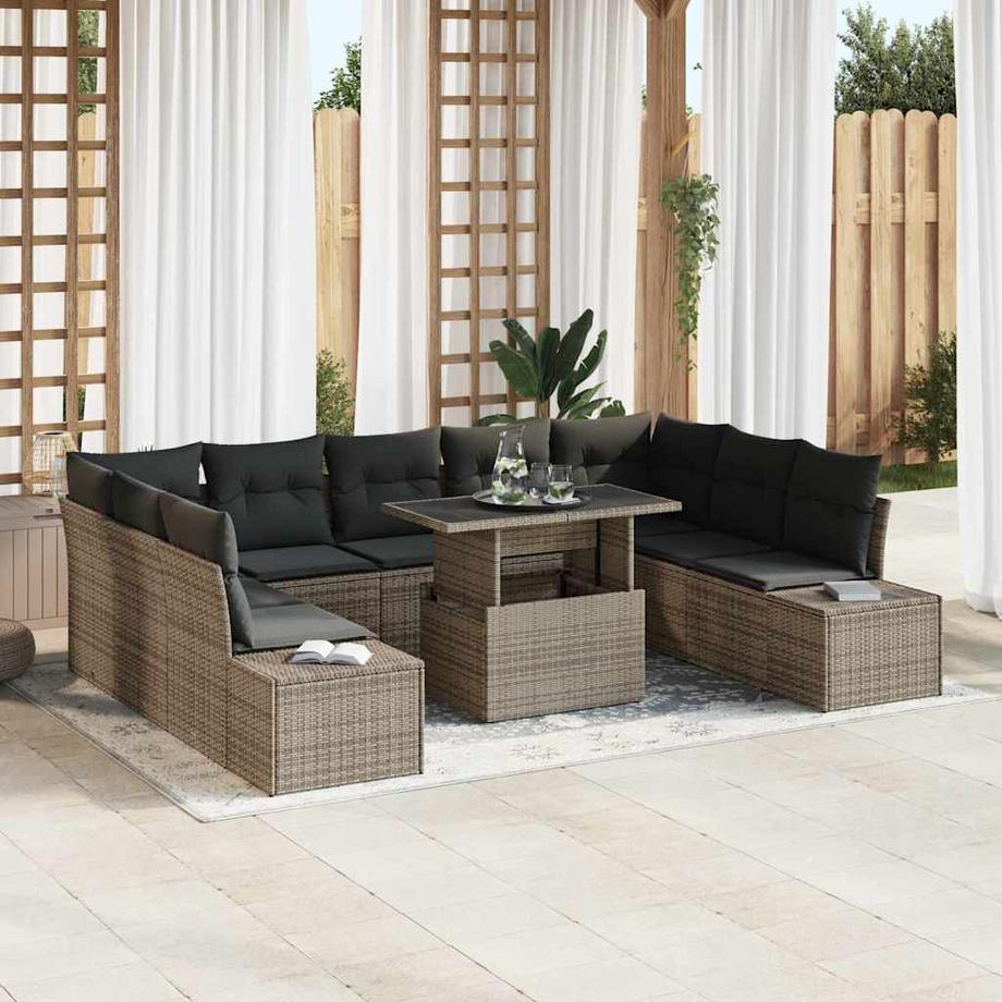 VidaXL Mobilier de jardin poly rattan  