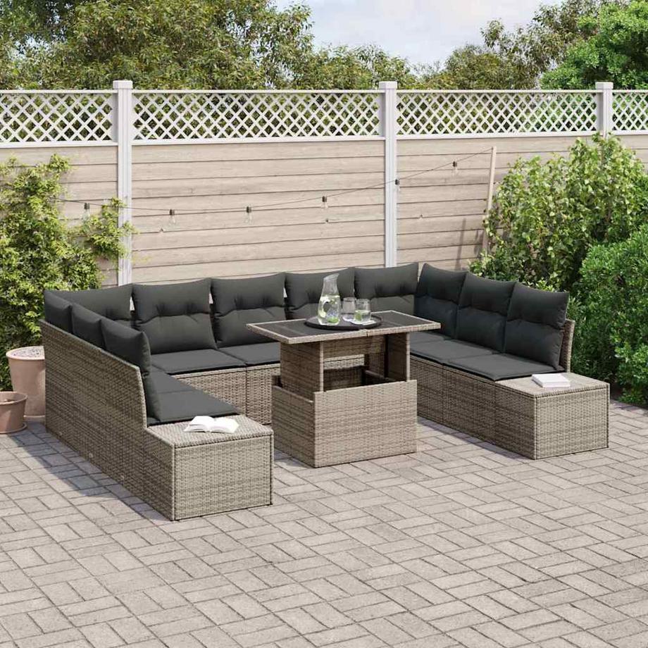 VidaXL Mobilier de jardin poly rattan  