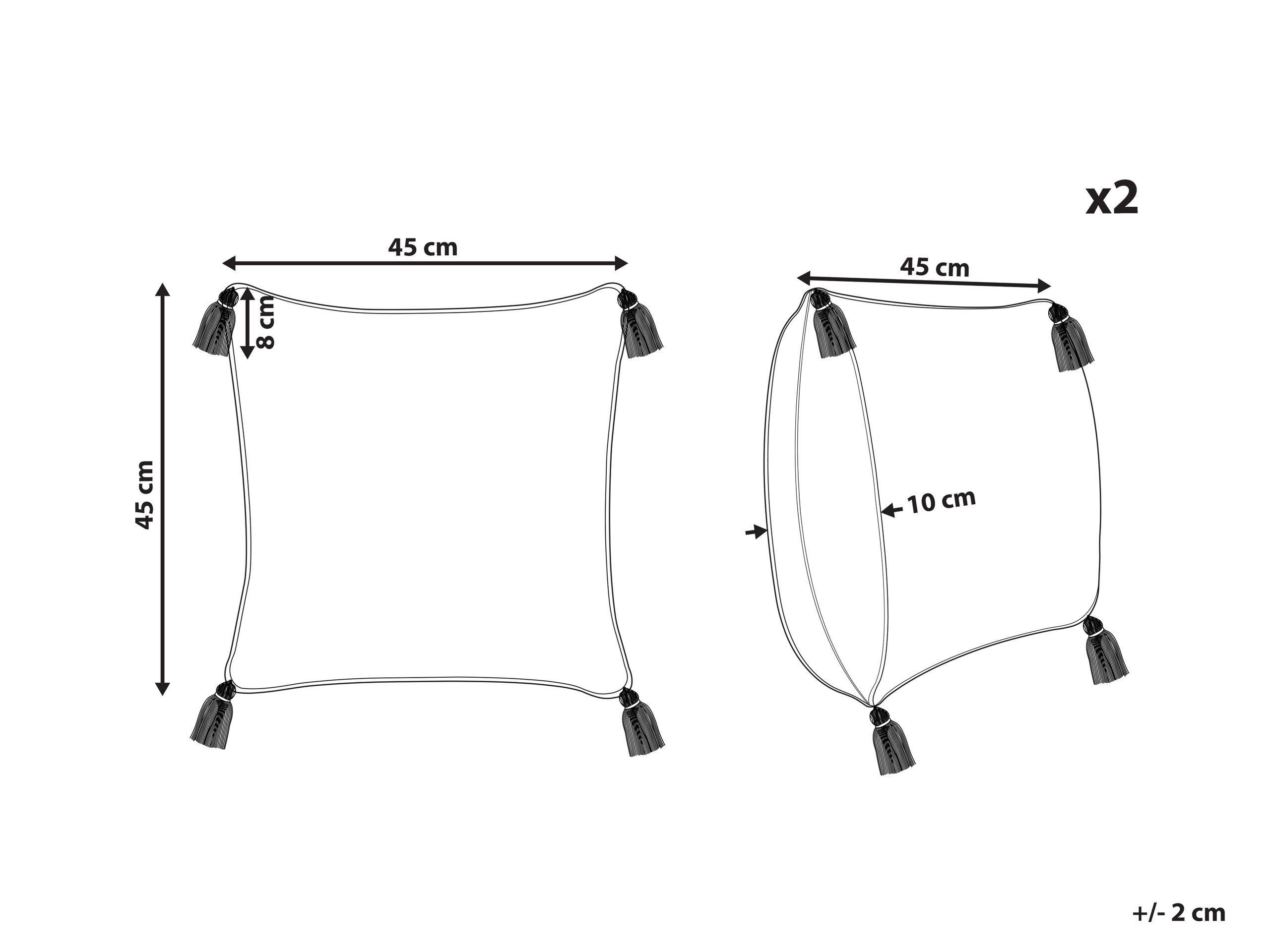 Beliani Kissen 2er Set aus Baumwolle Boho ARALIA  