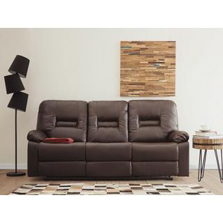 Beliani 3 Sitzer Sofa aus Kunstleder Retro BERGEN  