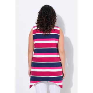 Ulla Popken Ringel A-Linie Ärmelloses Longtop Rundhals  