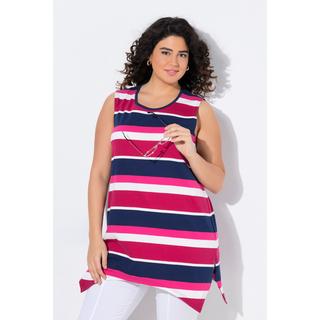 Ulla Popken Ringel A-Linie Ärmelloses Longtop Rundhals  