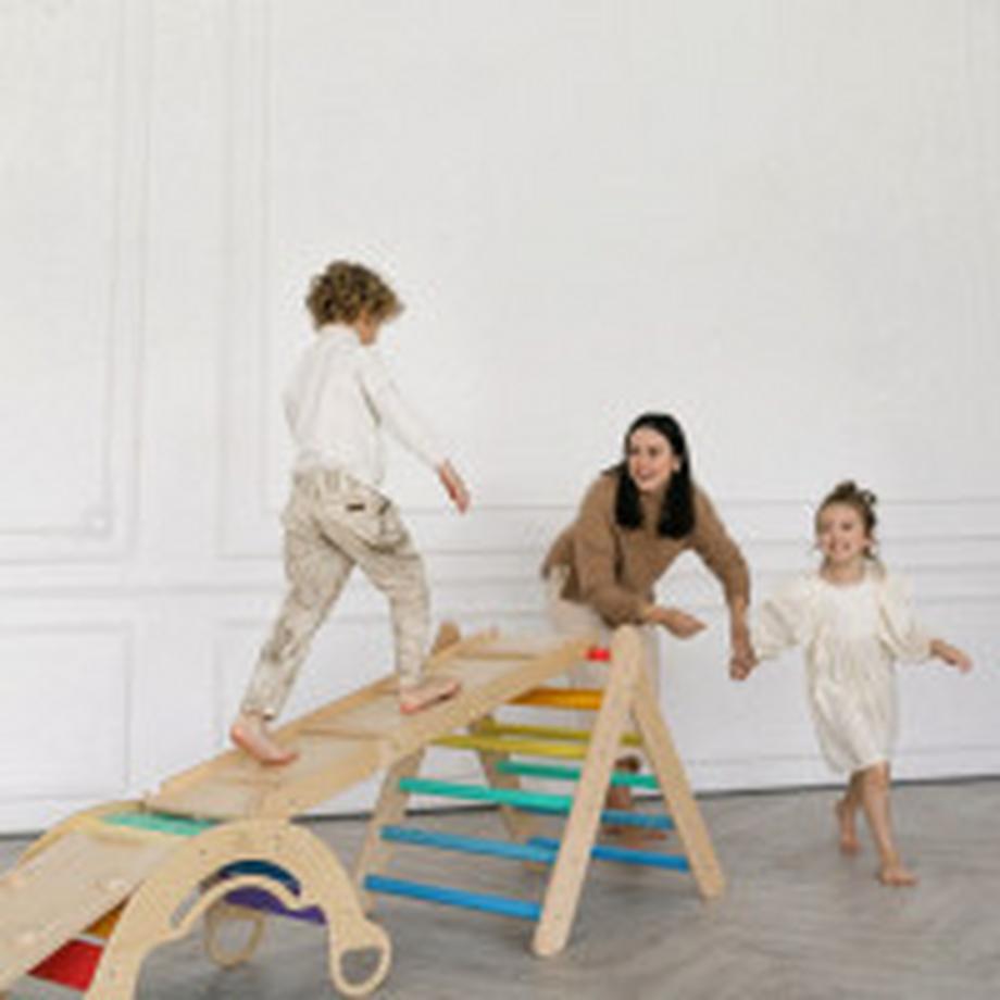 Montessori  Spalliera colorata + scivolo 