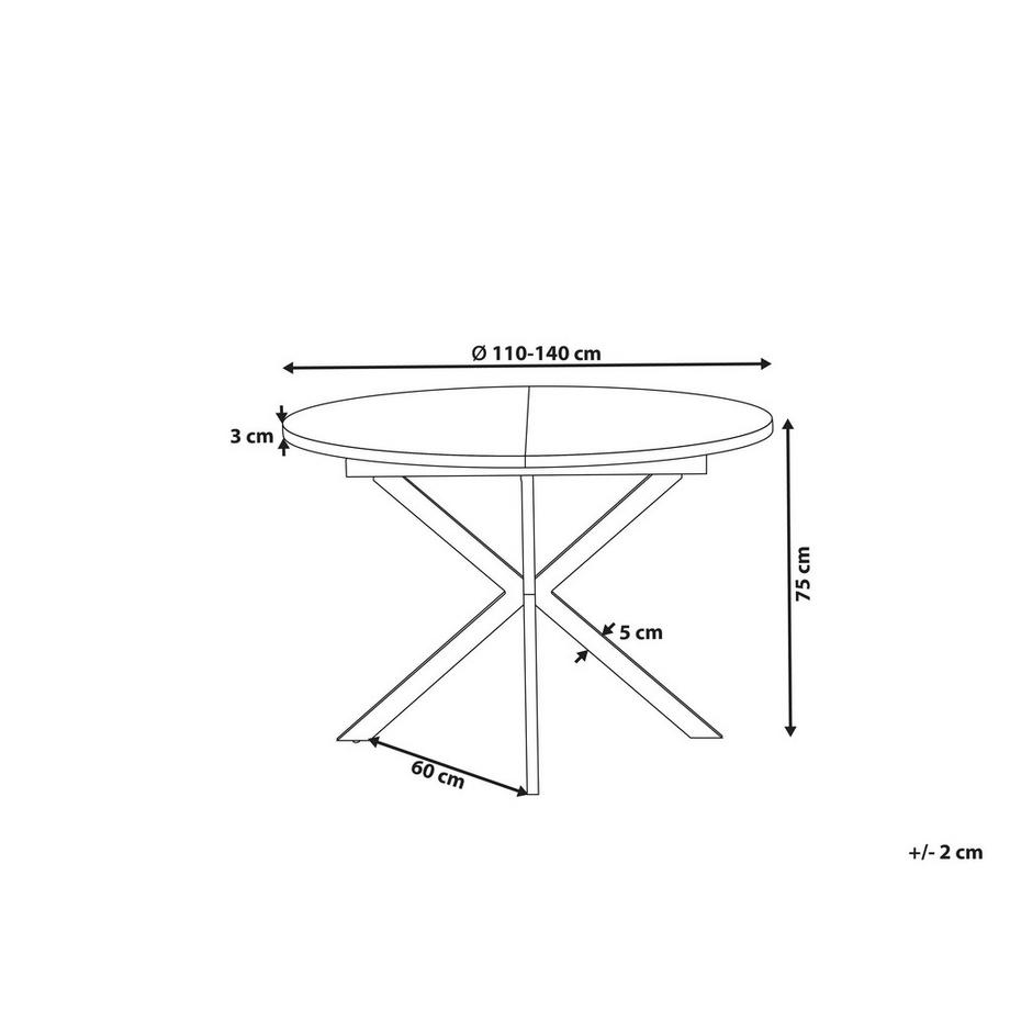 Beliani Table de salle à manger extensible en MDF  FRIONA  