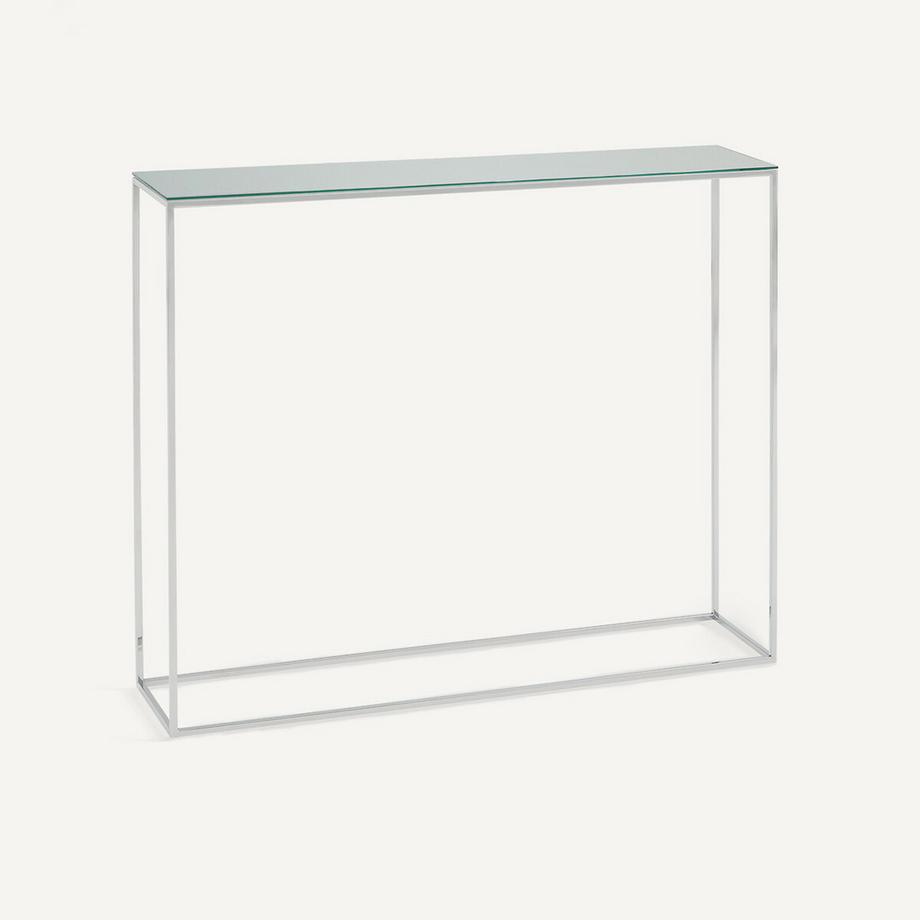 Spiegelkonsole aus verchromtem Metall