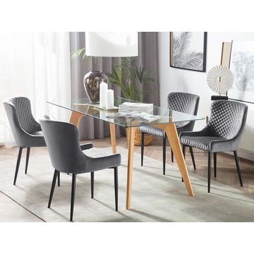 Set di 2 sedie da pranzo en Velluto Glamour SOLANO