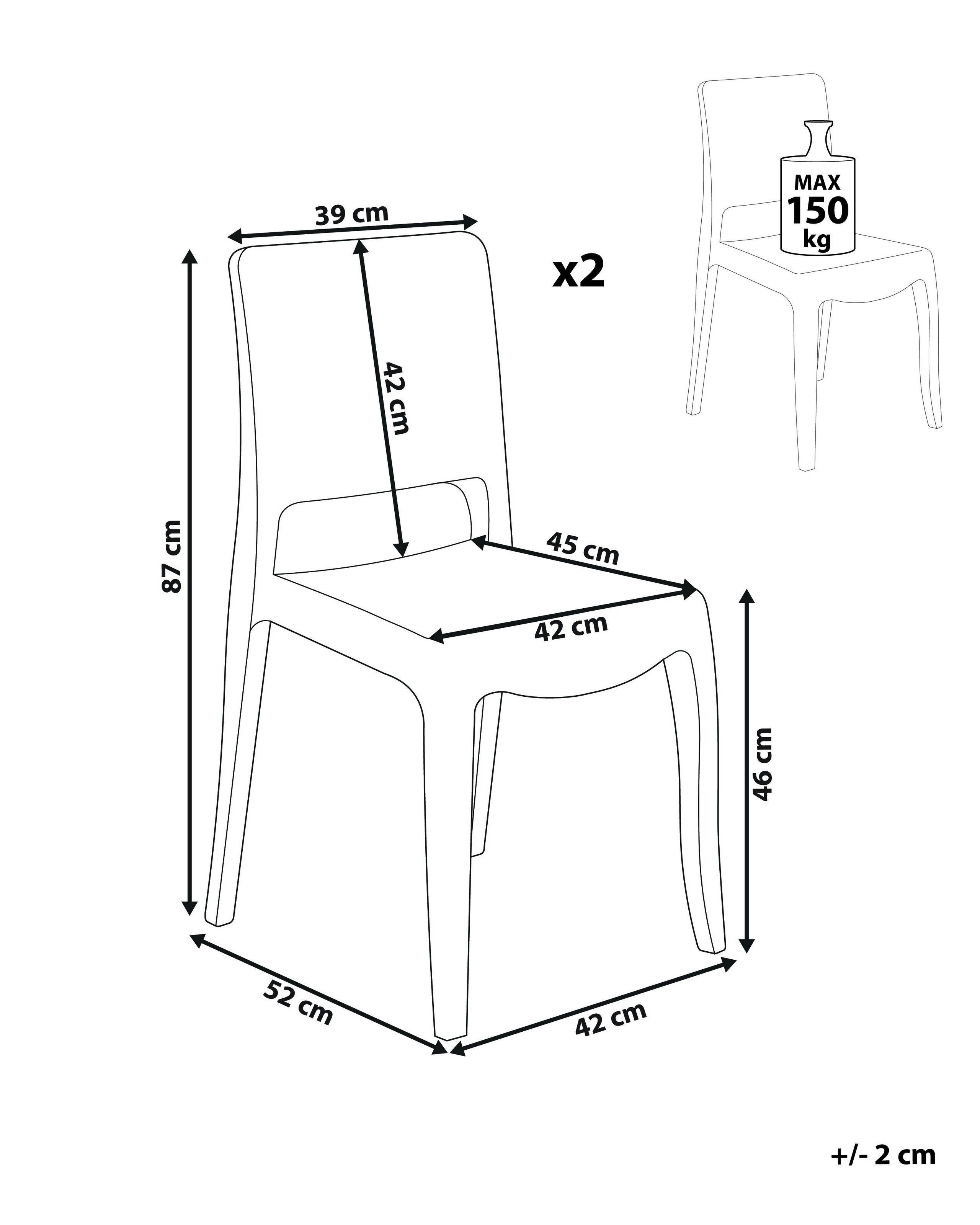 Beliani Lot de 2 chaises en Polycarbonate Moderne WESTBRIDGE  