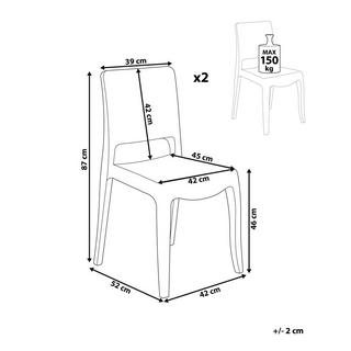 Beliani Lot de 2 chaises en Polycarbonate Moderne WESTBRIDGE  