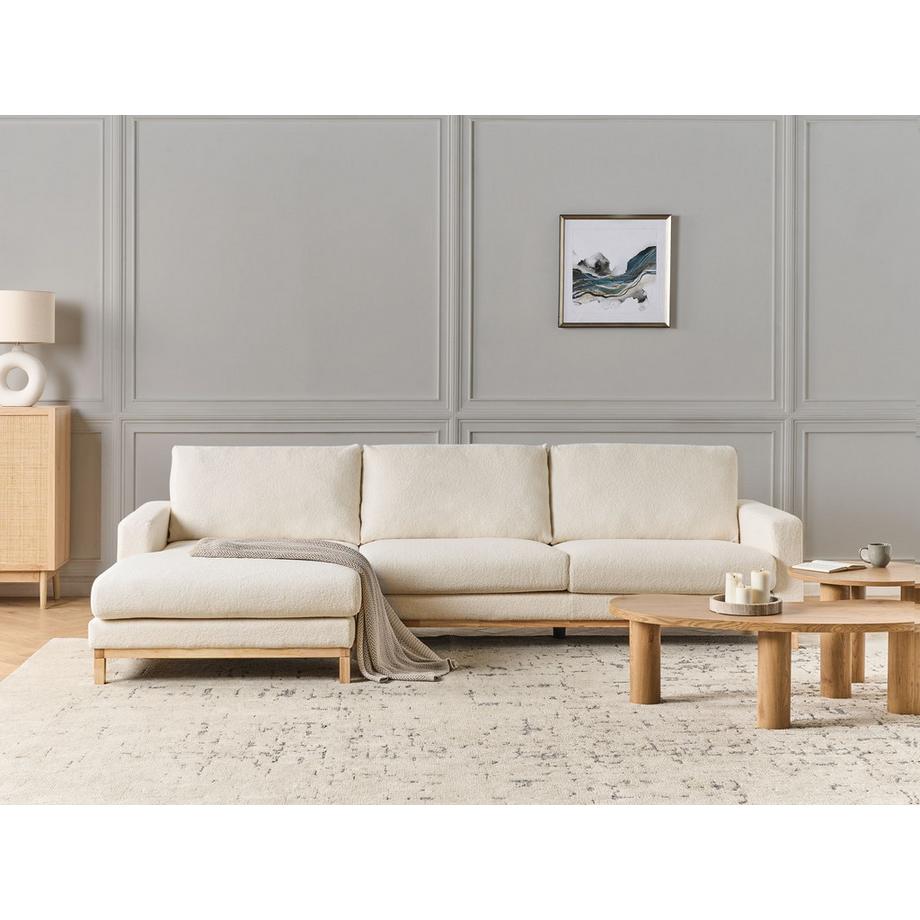 Beliani Canapé d'angle gauche en Bouclé Moderne SIGGARD  