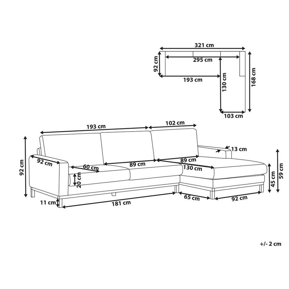 Beliani Canapé d'angle gauche en Bouclé Moderne SIGGARD  