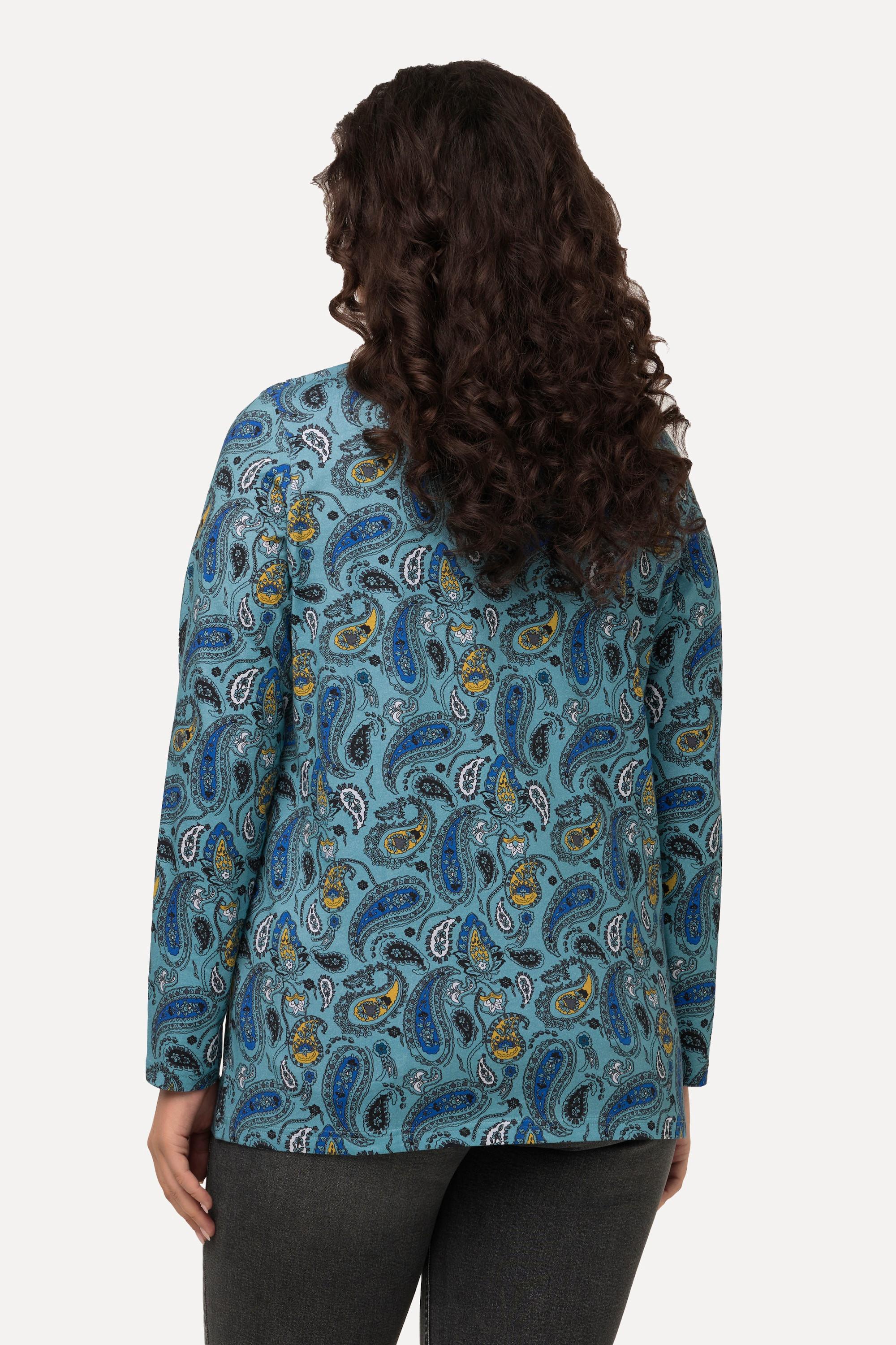 Ulla Popken  Maglia a fantasia Paisley con scollatura a V e maniche lunghe 