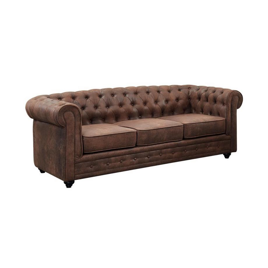 Vente-unique Couchgarnitur 3+2 CHESTERFIELD Microfaser VintageLook  