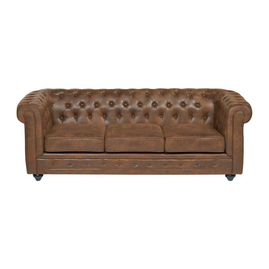 Vente-unique Couchgarnitur 3+2 CHESTERFIELD Microfaser VintageLook  