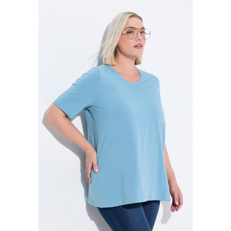 Ulla Popken A-Linie Rundhals Halbarm T-Shirt  