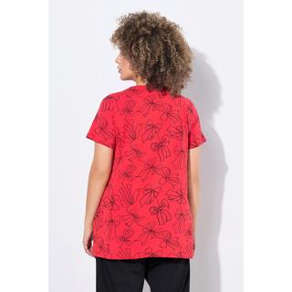 Ulla Popken T-Shirt Schleifen A-Linie Tunika-Ausschnitt Halbarm  