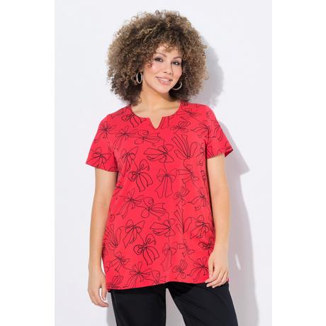 Ulla Popken T-Shirt Schleifen A-Linie Tunika-Ausschnitt Halbarm  