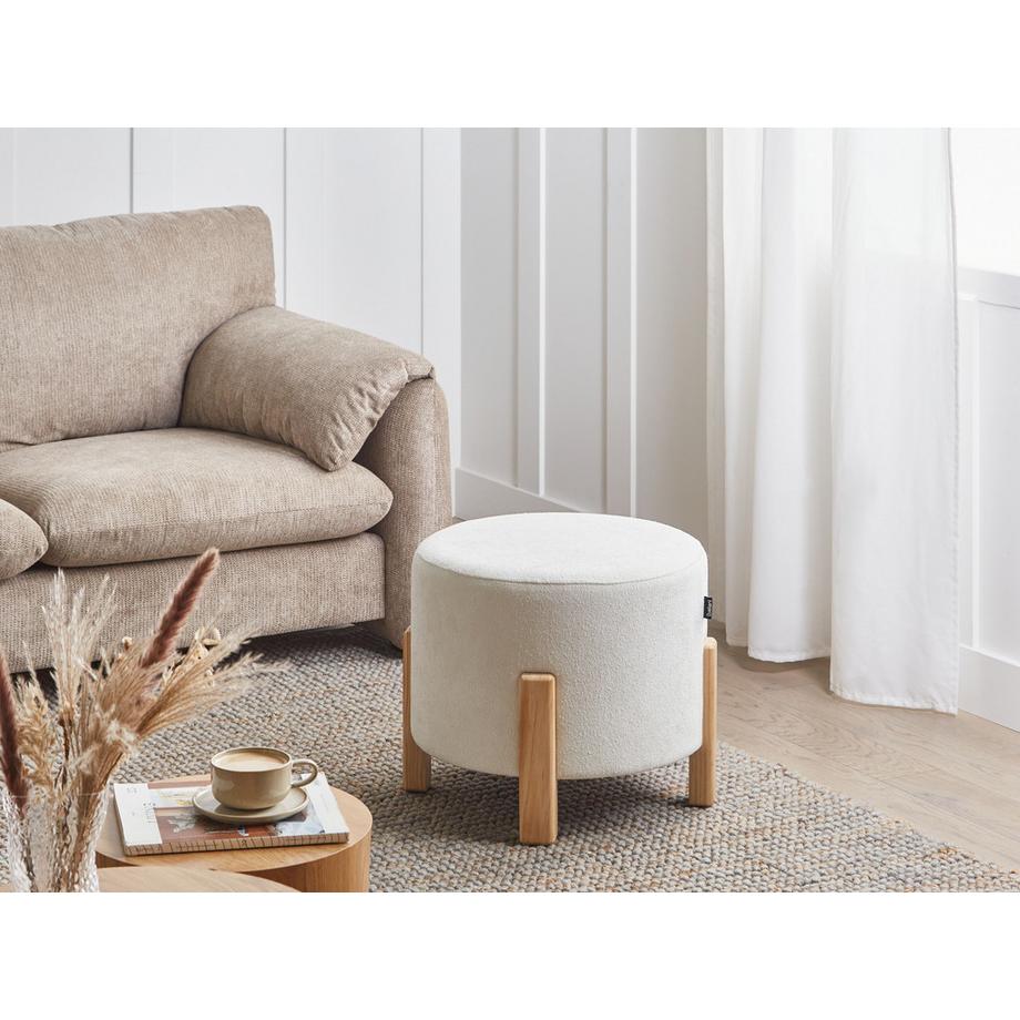 Beliani Pouf en Tissu chenille Scandinave TERRY  