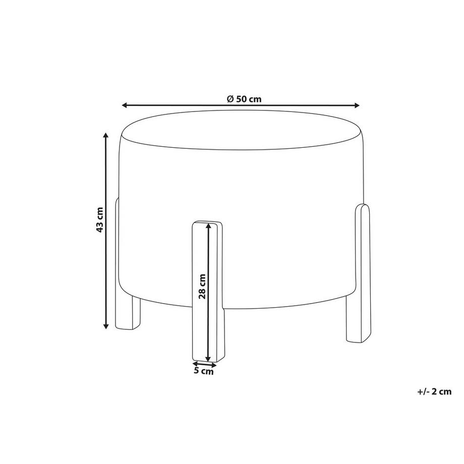 Beliani Pouf en Tissu chenille Scandinave TERRY  