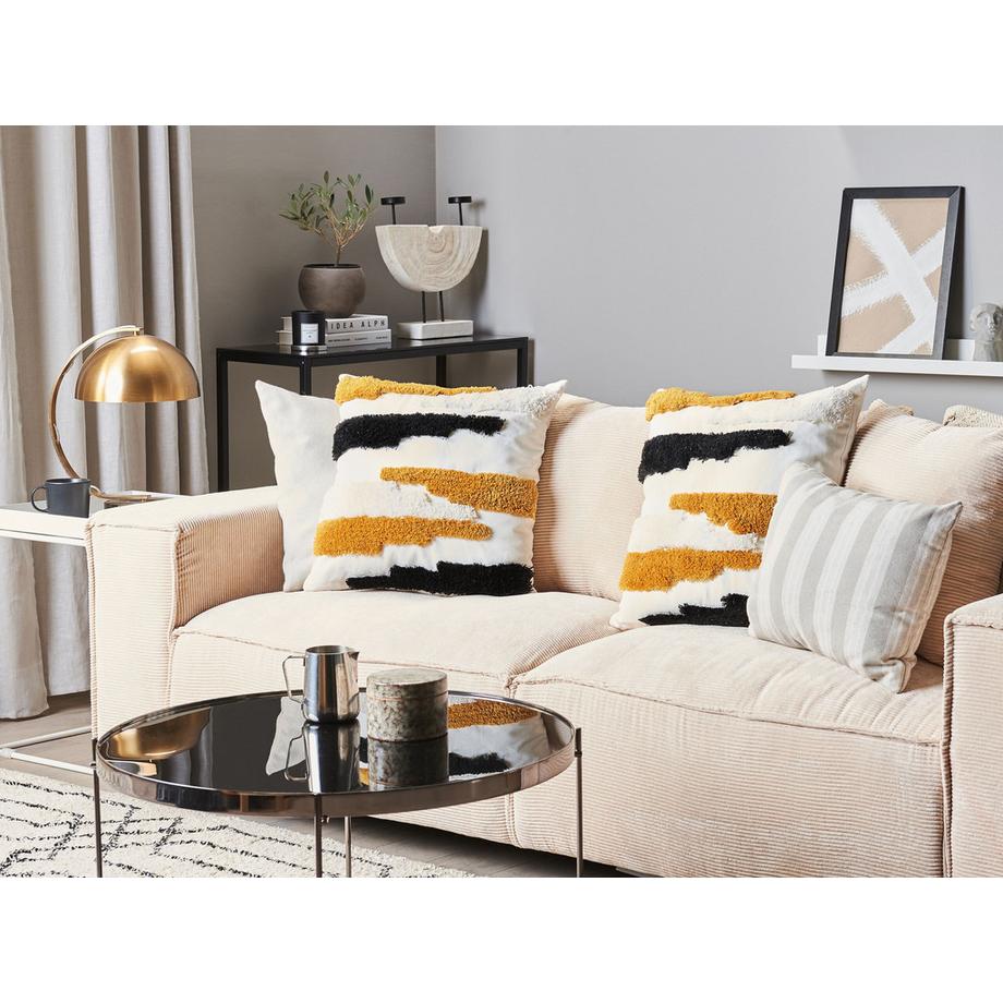 Beliani Dekokissen 2er Set aus Polyester Modern MONARDA  